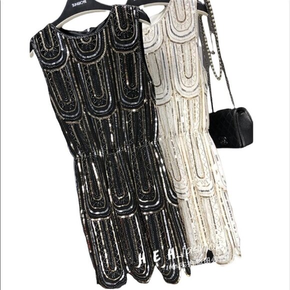 Black Bohemian Sequinned Dress - Picture 9 of 9